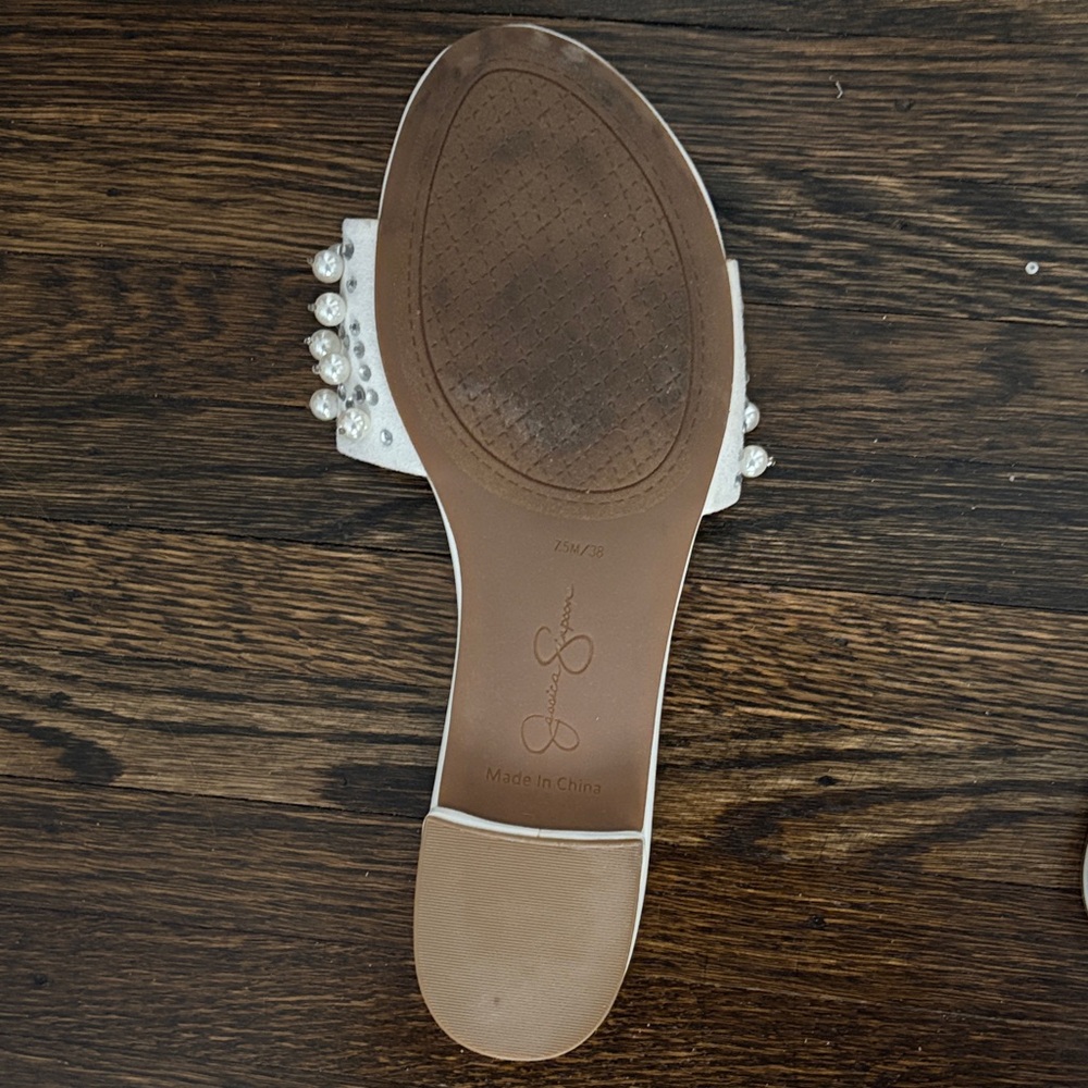 Jessica Simpson Pearl Embellished Sandals - Cream - Picture 4 of 5